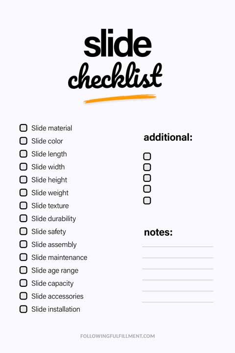 Slide checklist