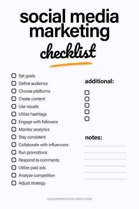 Social Media Marketing checklist