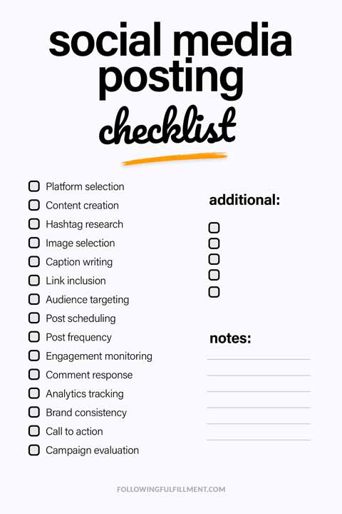 Social Media Posting checklist