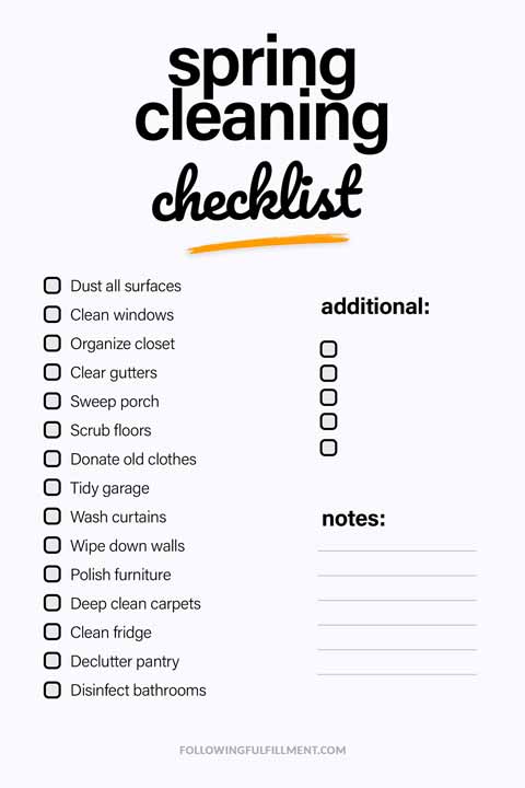Spring Cleaning checklist