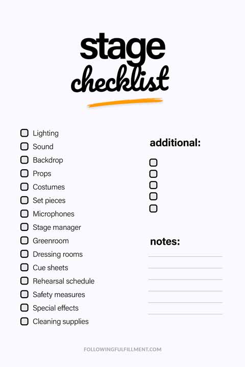 Stage checklist