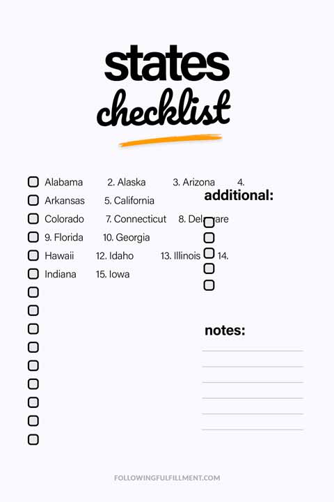 States checklist