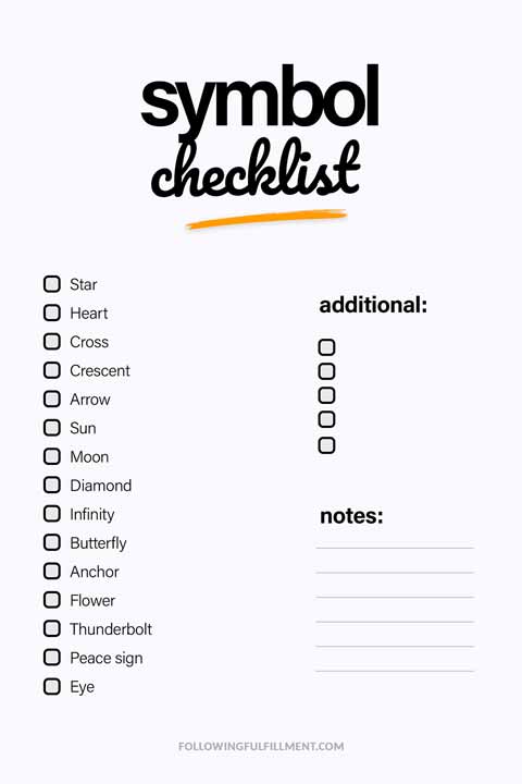 Symbol checklist