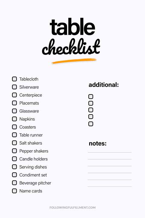 Table checklist
