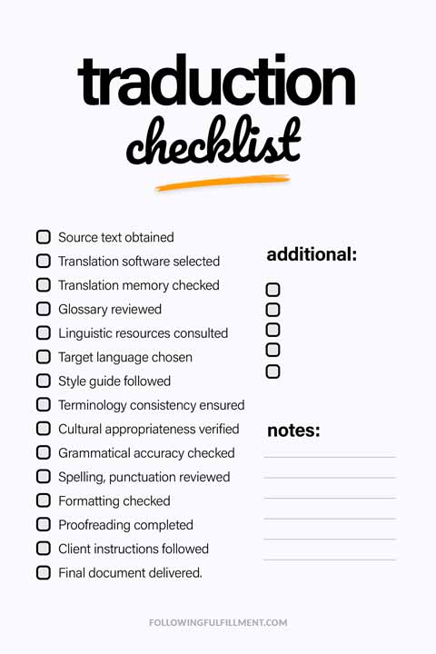 Traduction checklist