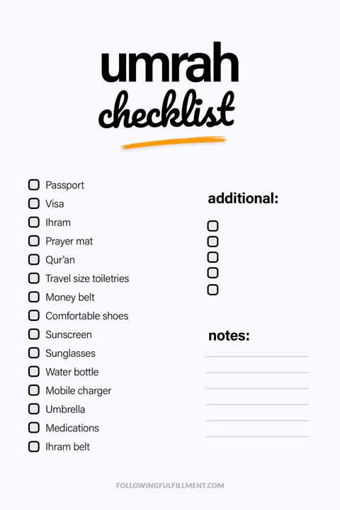 Umrah checklist