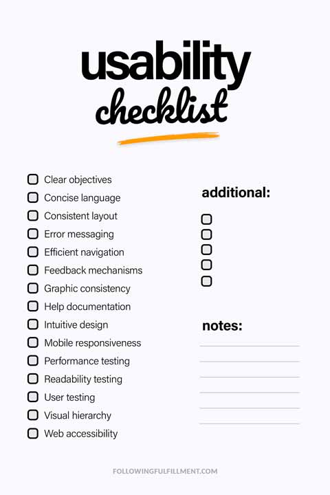 Usability checklist