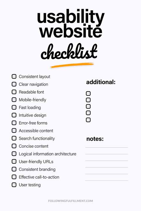 Usability Website checklist