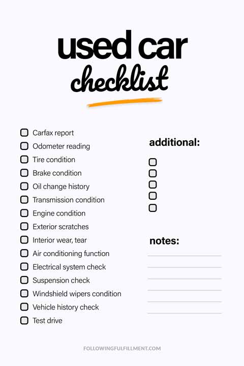 Used Car checklist