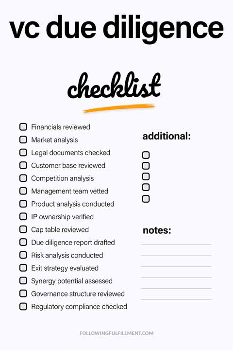 Vc Due Diligence checklist
