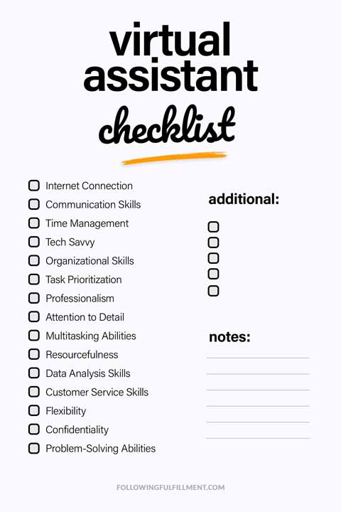 Virtual Assistant checklist
