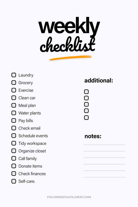 Weekly checklist