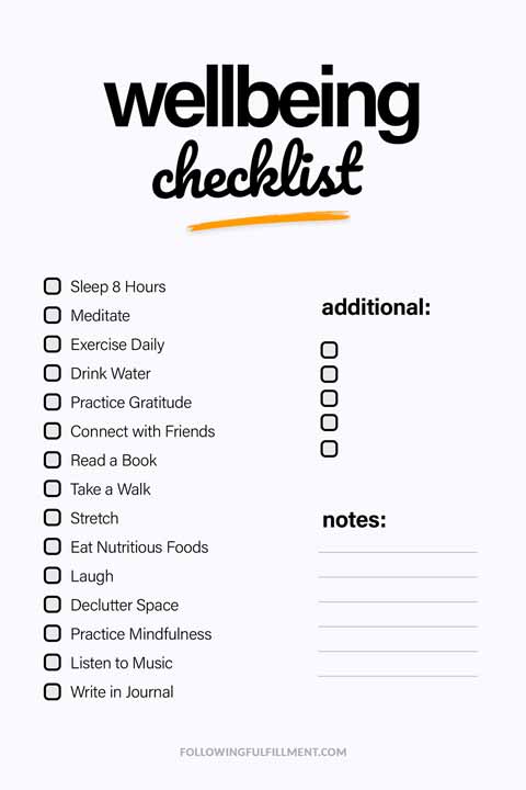 Wellbeing checklist