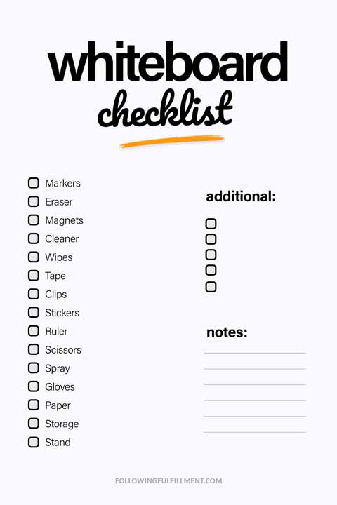 Whiteboard checklist