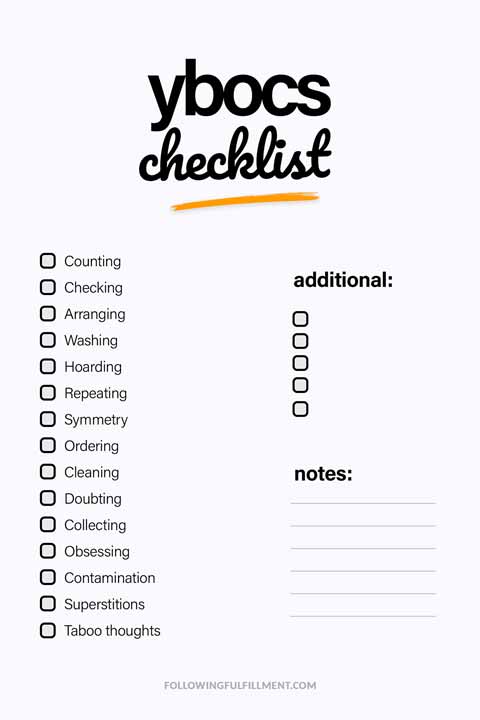 Ybocs checklist