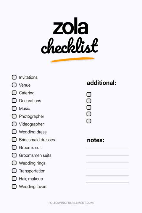 Zola checklist