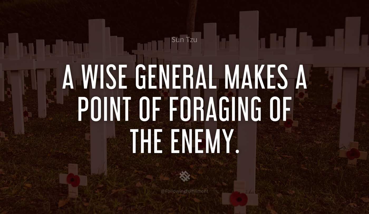 art of war quote A wise general makes a point of foraging of the enemy