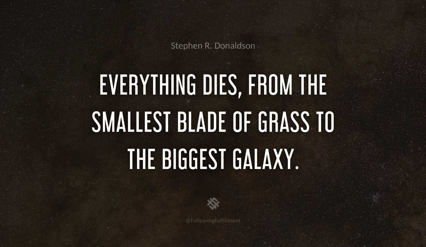 galaxy quote Everything dies from the smallest blade of grass to the biggest galaxy