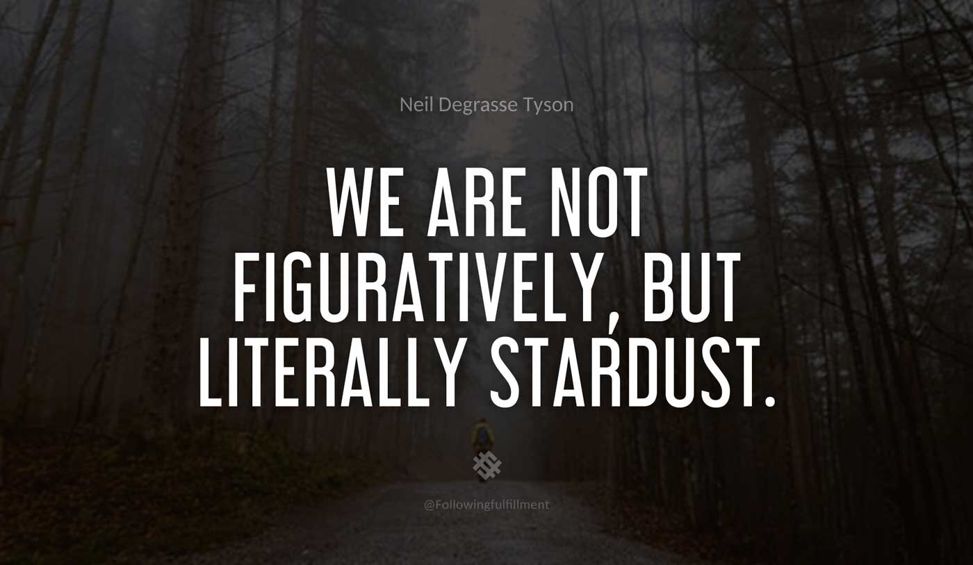 galaxy quote We are not figuratively but literally stardust