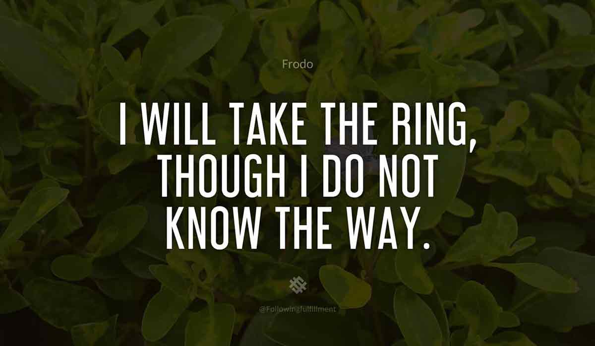 I will take the Ring though I do not know the way